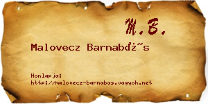 Malovecz Barnabás névjegykártya